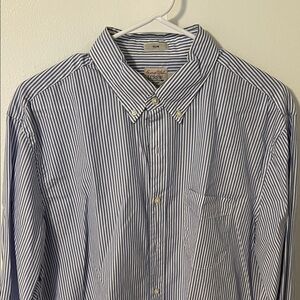 J. Crew Blue and White Striped Button-Down Shirt